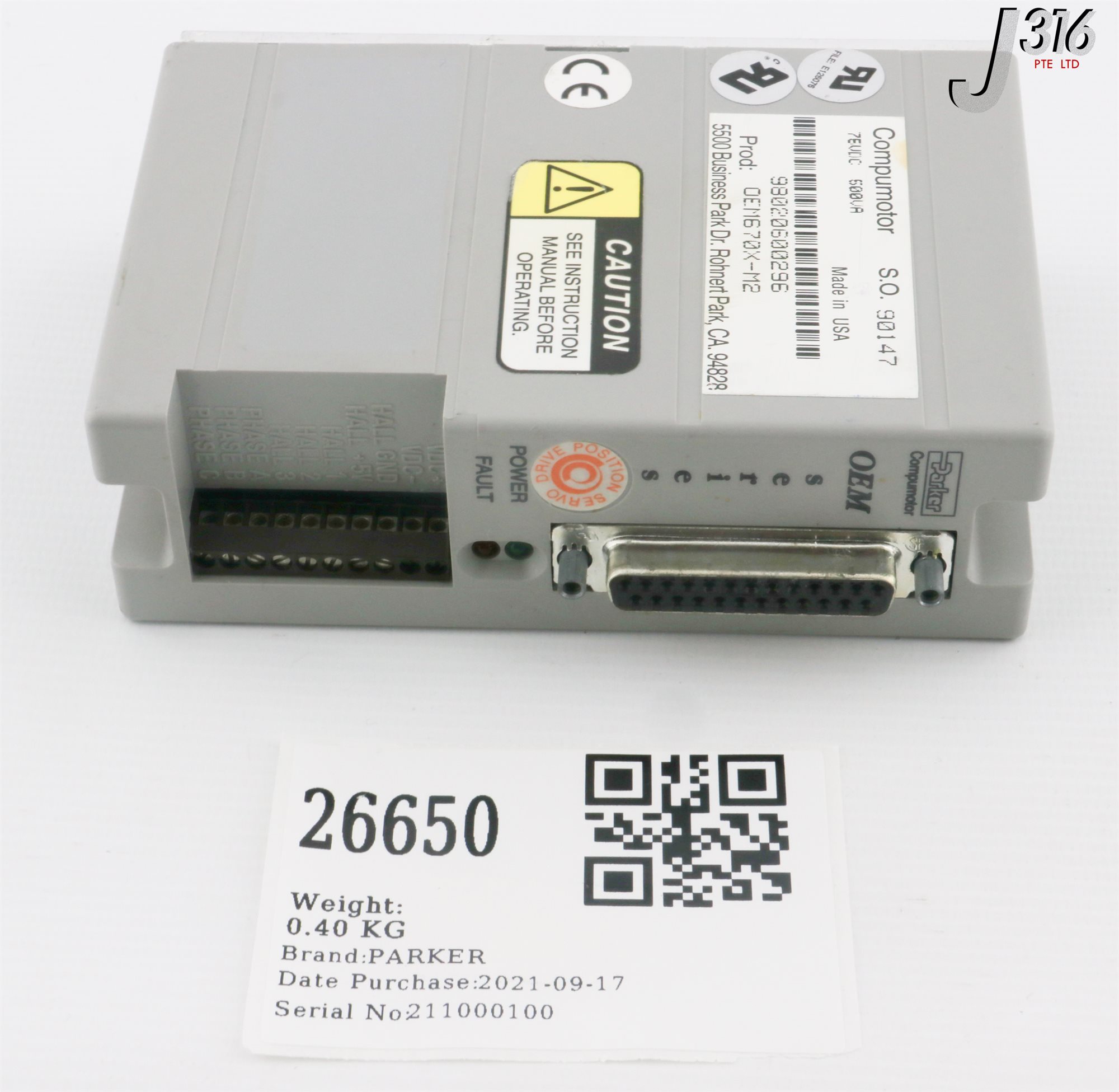 R.Sショップ 26650 PARKER OEM SERIES COMPUMOTOR SERVO CONTROLLER DRIVE OEM670X